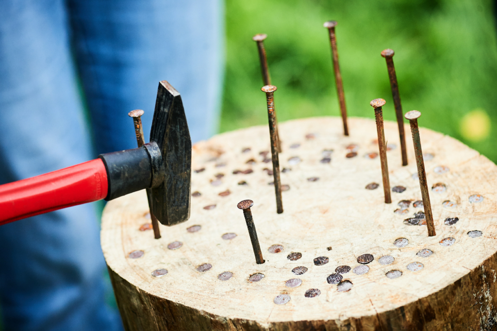 nail game in progress at the Forest Games