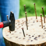 nail game in progress at the Forest Games