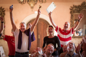 participants rejoicing at the Chateau Investigation