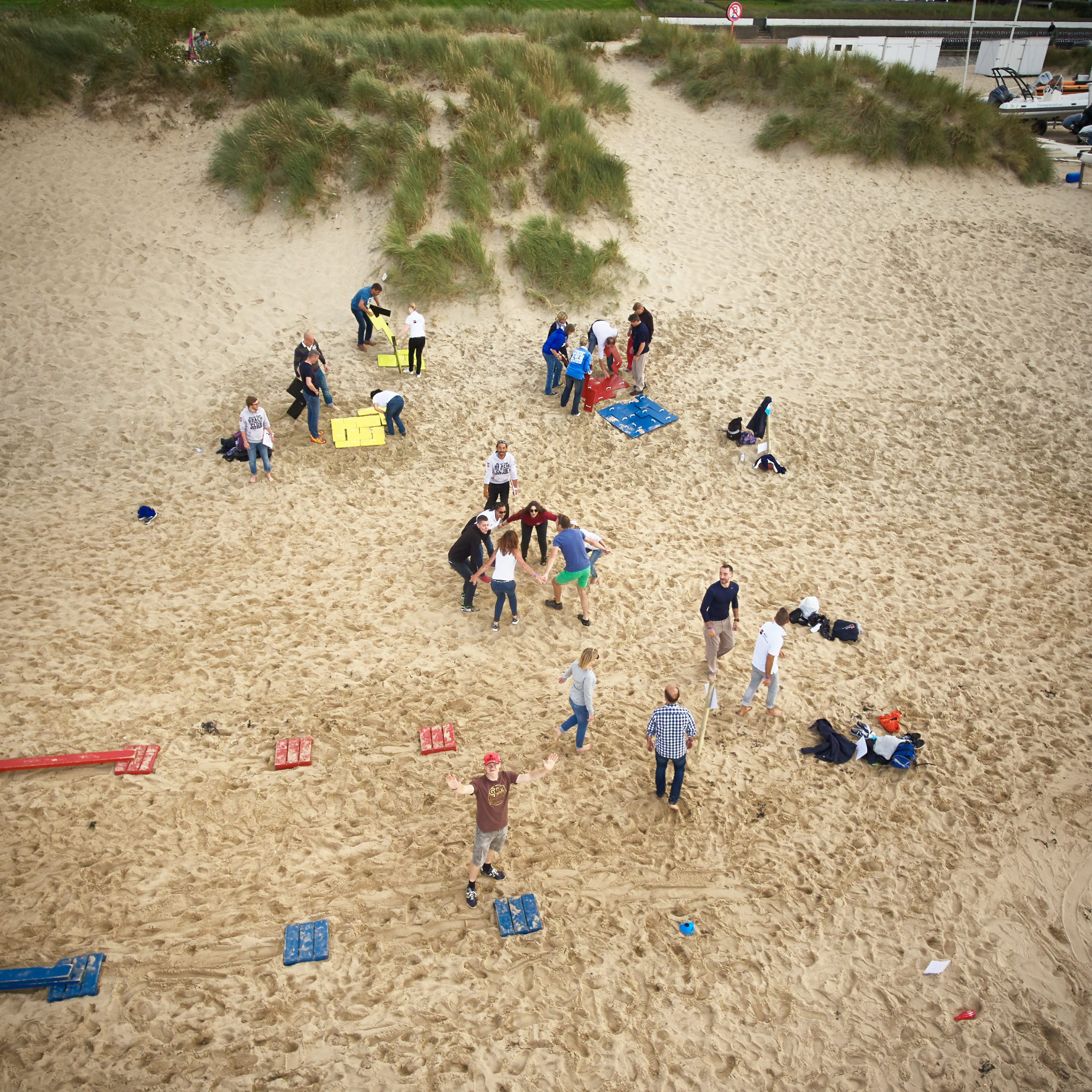 Teambuilding on the beach at River Woods Beach Club by Tero